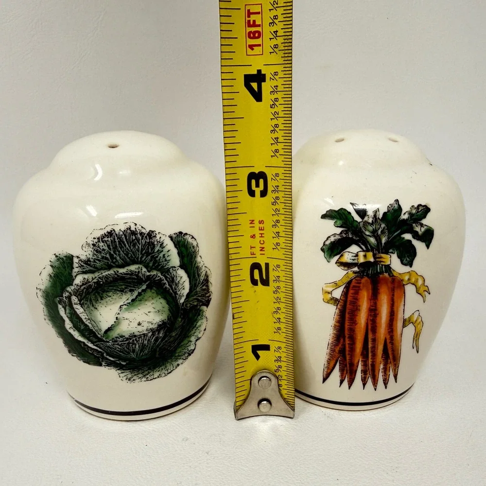 Pfaltzgraff Garden Vegetable Mixing Bowl and Salt Pepper Shakers Set‎ Stoneware